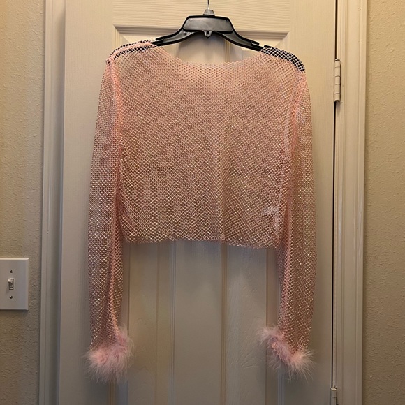 NWOT Pink rhinestone sparkle overlay - Picture 2 of 3